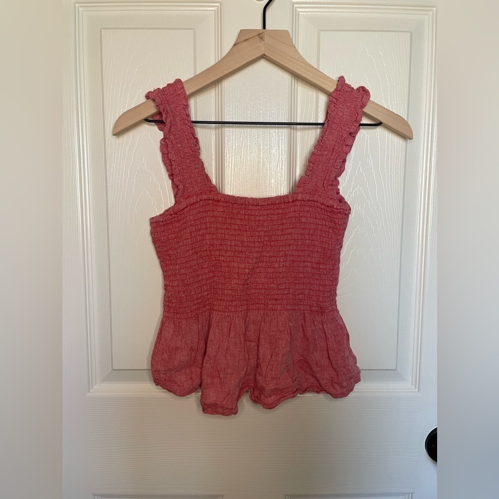 Maeve by Anthropologie Schuyler Smocked Peplum Blouse Size XS - Picture 2 of 5